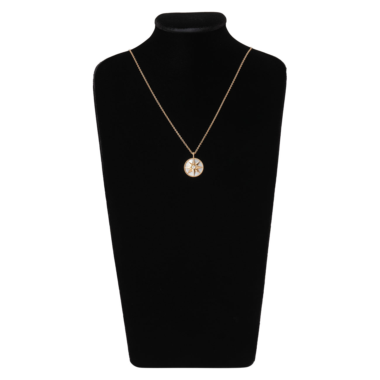 CHRISTIAN DIOR(USED)디올 로즈 드 방 네크리스 미듐 자개